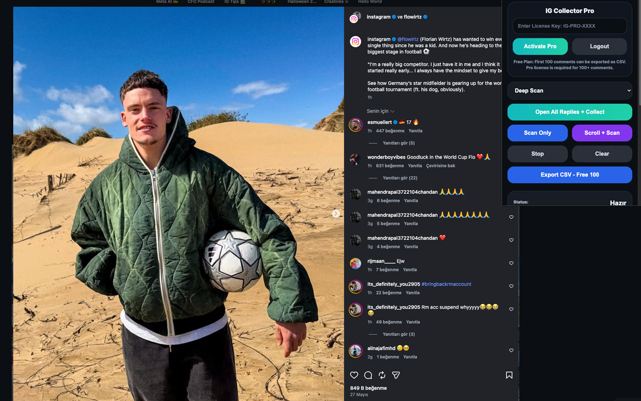  IG Comment Reply Collector Pro MVP screenshot